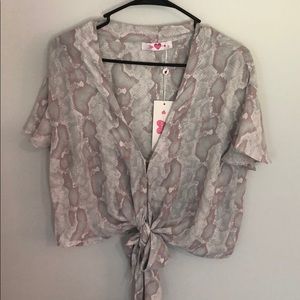 NWT Buddy Love mauve snakeskin top